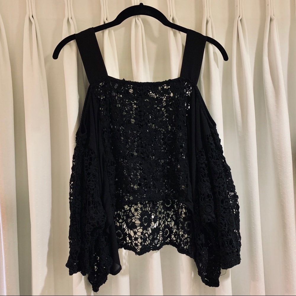 lf millau cold shoulder crop top